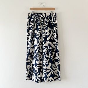 CALYPSO ST. BARTH | Wide Leg Navy Floral Linen Rayon Pants | L
